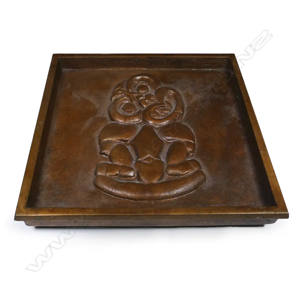 A heavy bronze tiki tray, Image 1++